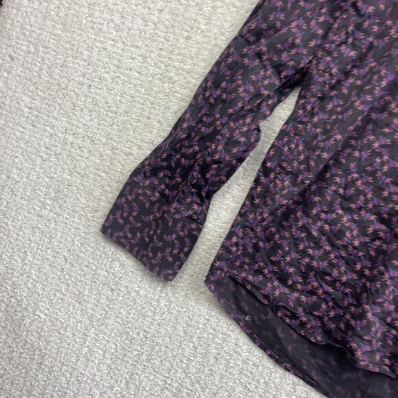 EGARA Mens Purple / Blue Firefly Bugs AOP Slim Fit Button Down Shirt Men Sz M - Picture 6 of 11